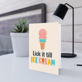 Alla hjärtans dag Ice Cream Joke Funny Helgkort