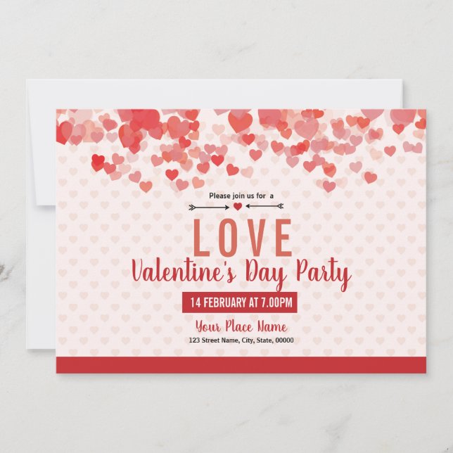 Alla hjärtans dag-inbjudan inbjudningar (Framsida)