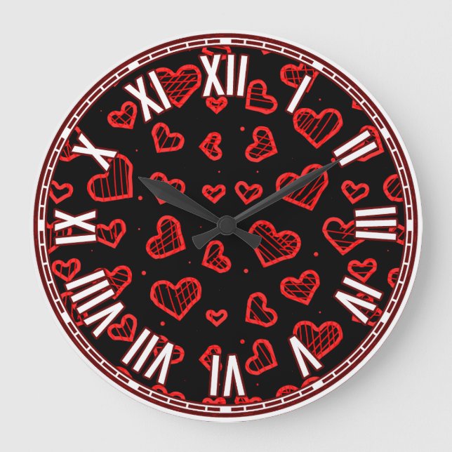 Alla hjärtans dag-inspirerad design stor klocka (Framsida)