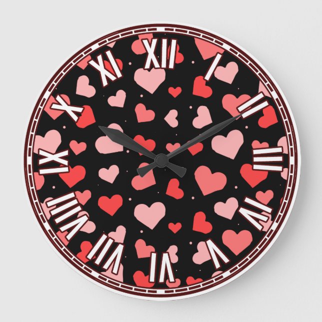 Alla hjärtans dag-inspirerad design stor klocka (Framsida)