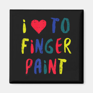 Alla hjärtans dag Jag älskar att måla med fingret  Magnet