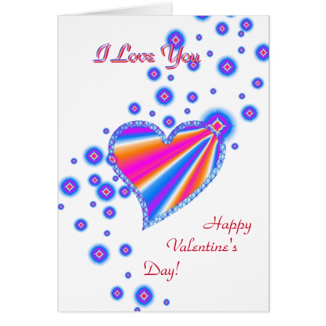 Alla hjärtans dag, jag Kärlek dig, Regnbåge Heart Hälsningskort (Framsidan)