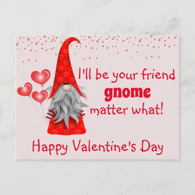 Alla hjärtans dag Jag kommer vara din vän Tomte sa Vykort (Framsida)