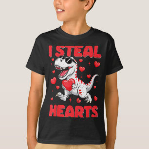 Alla hjärtans dag jag stjäl hjärtan Trex Dino Småb T Shirt