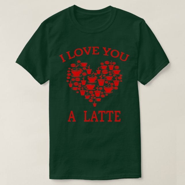 Alla hjärtans dag Kaffe Pun Gift - jag Kärlek du e T Shirt (Design framsida)