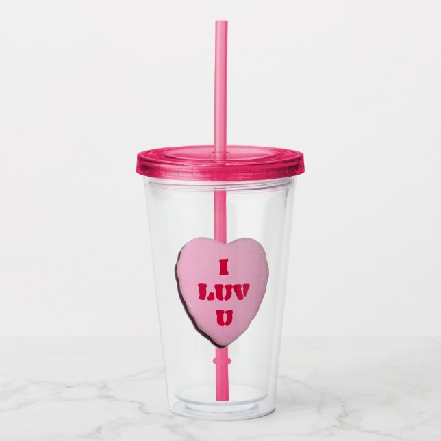 Alla hjärtans dag-kandis hjärta take away mugg (Framsida)