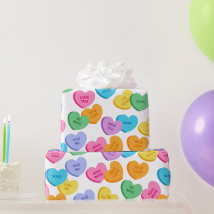Alla hjärtans dag Kandy Hearts Wrapping Papper Presentpapper