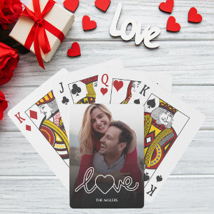 Alla hjärtans dag KÄRLEK Anpassningsbar Foto och N Casinokort