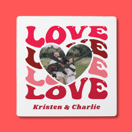 Alla hjärtans dag Kärlek Anpassningsbar, par foto Fyrkantig Klocka