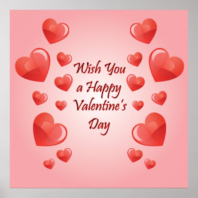 Alla hjärtans dag kärlek citerar med hjärtan poster (Framsidan)