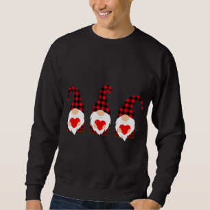 Alla hjärtans dag Kärlek Cute Heart Gnomes Valent Lång Ärmad Tröja