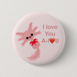 Alla hjärtans dag Kärlek Heart Axolotl-knapp Knapp
