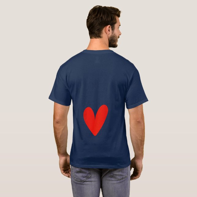 Alla hjärtans dag Kärlek Heart Back and Front T Shirt (Hel baksida)