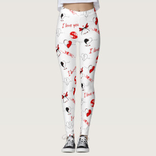 Alla hjärtans dag Kärlek & Hearts Leggings