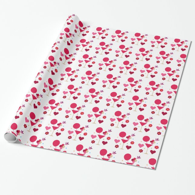 Alla hjärtans dag Kärlek & Hearts Presentpapper (Utrullad)