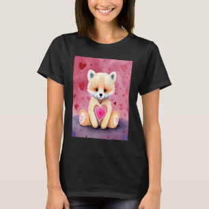Alla hjärtans dag Kärlek Hjarta Räv Teddy Flicka V T Shirt