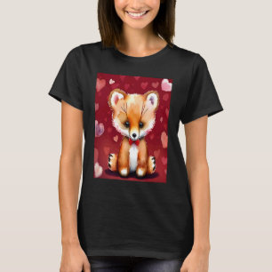 Alla hjärtans dag Kärlek Hjarta Räv Teddy Flicka V T Shirt