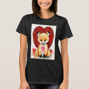 Alla hjärtans dag kärlek hjärta räv teddy flickvän t shirt