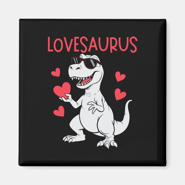 Alla hjärtans dag Kärlek Hjärtadinosaurie Lovesaur Magnet (Framsidan)