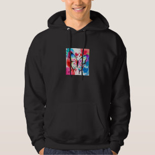 Alla hjärtans dag Kärlek Hjärtformad Fjäril Flickv Hoodie