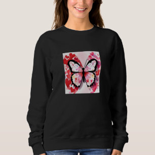 Alla hjärtans dag Kärlek Hjärtformad Fjäril Flickv T Shirt
