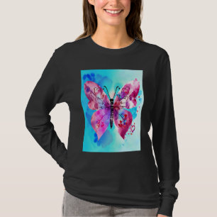 Alla hjärtans dag Kärlek Hjärtformad Fjäril Flickv T Shirt
