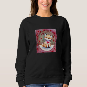 Alla hjärtans dag Kärlek Hjärtformad Räv Teddy Fäs T Shirt