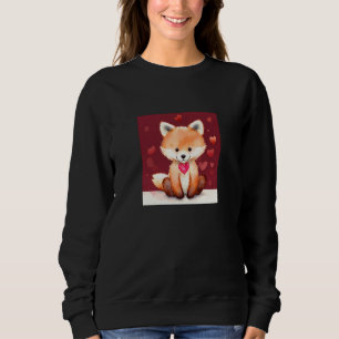 Alla hjärtans dag Kärlek Hjärtformad Räv Teddy Fli T Shirt