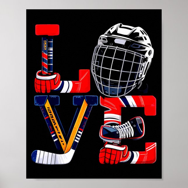 Alla hjärtans dag kärlek ishockey saker män pojkar poster (Framsidan)