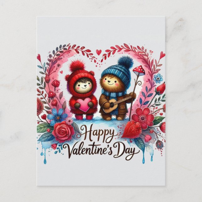 Alla hjärtans dag Kärlek-kort Vykort (Framsida)