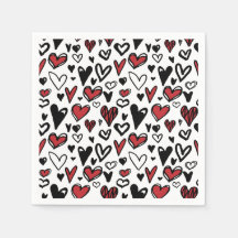 Alla hjärtans dag kärlek Mönster Napkins