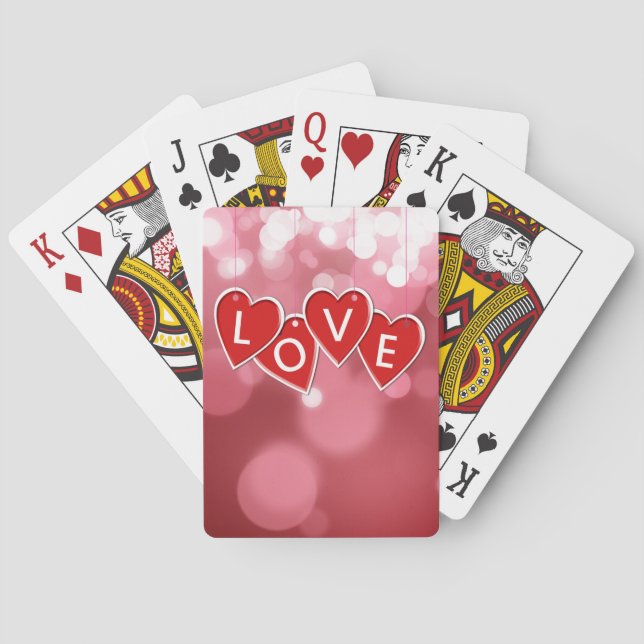 Alla hjärtans dag Kärlek Red Hearts Casinokort (Baksidan)