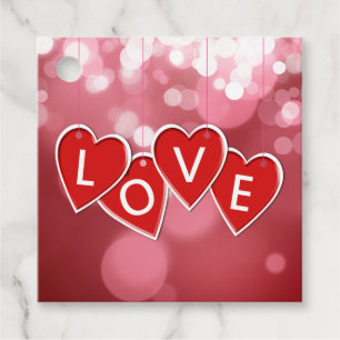 Alla hjärtans dag Kärlek Red Hearts Gåvor Etiketter