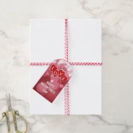 Alla hjärtans dag Kärlek Red Hearts Presentetikett