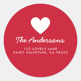 Alla hjärtans dag Kärlek Red Returetiketter Runt Klistermärke