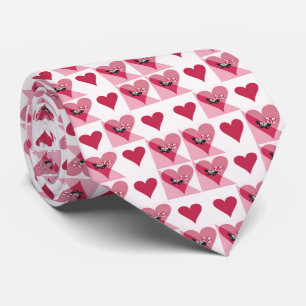 Alla hjärtans dag Kärlek Red White Rosa Mönster Slips