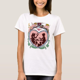 Alla hjärtans dag kärlek rokoko stil med keruber t shirt