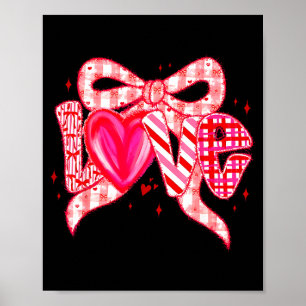 Alla hjärtans dag Kärlek Rolig Coquette Bow Rutig Poster