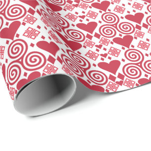 Alla hjärtans dag Kärlek Rosa, Röda och vita Mönst Presentpapper