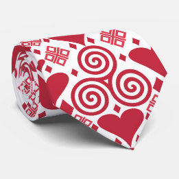 Alla hjärtans dag Kärlek Rosa, Röda och vita Mönst Slips