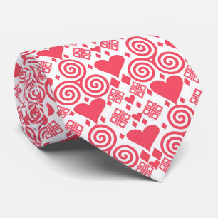 Alla hjärtans dag Kärlek Rosa, Röda och vita Mönst Slips