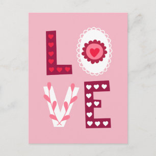 Alla hjärtans dag Kärlek Stencil Mini Hearts och S Helg Vykort