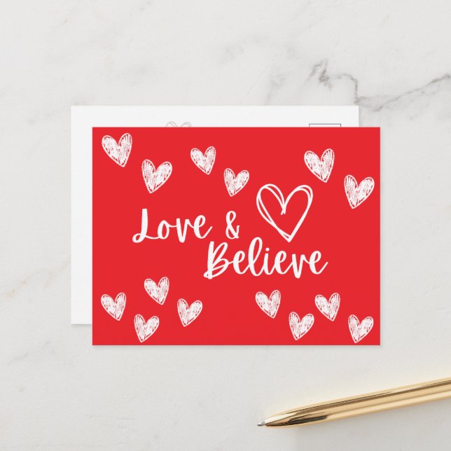 Alla hjärtans dag, Kärlek & Tro Collection Vykort (Fram/Back In Situ)