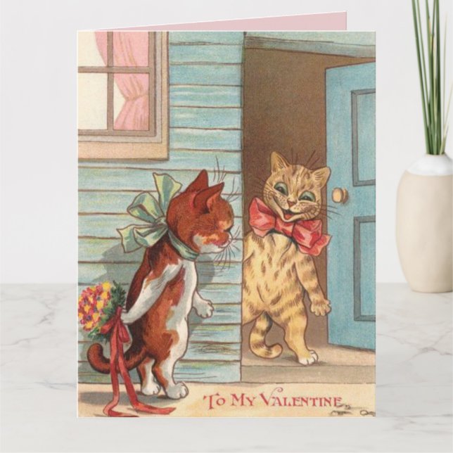 ALLA HJÄRTANS DAG KATT LOUIS WAIN GRATTISKORT KORT (Framsida)