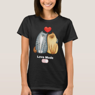 Alla hjärtans dag kattmotiv lejona mode på för man t shirt