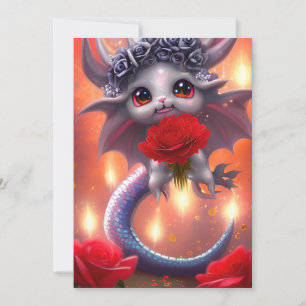 Alla hjärtans dag Kawaii Dragon Julkort