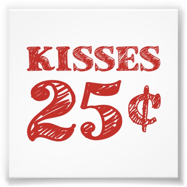Alla hjärtans dag Kisses 25 cent Fototryck (Framsidan)