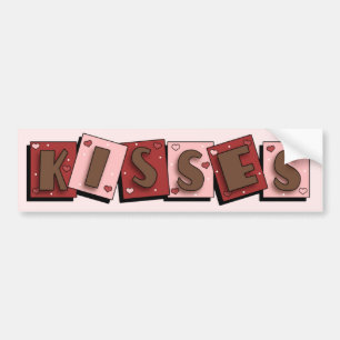 Alla hjärtans dag Kisses Bumper Sticker Bildekal