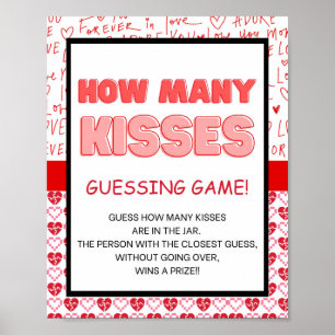 Alla hjärtans dag Kisses Guessing Game Sign Poster