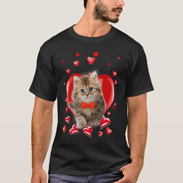 Alla hjärtans dag Kitten Cat V-dagen T Shirt (Framsida)
